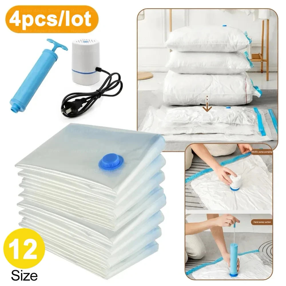 4-Piece Reusable Vacuum Bags